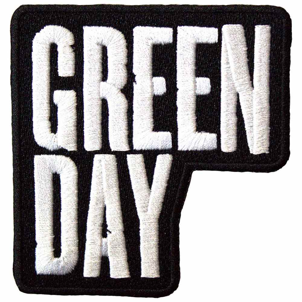 Green Day - Stacked Logo Patch - Schwarz/Weiß